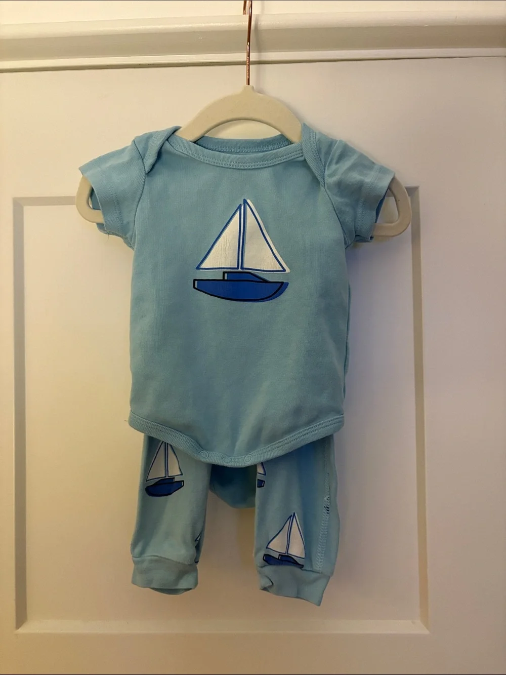 Monica + Andy Baby Boy Sailboat One-Piece Matching Set 3-6 Months